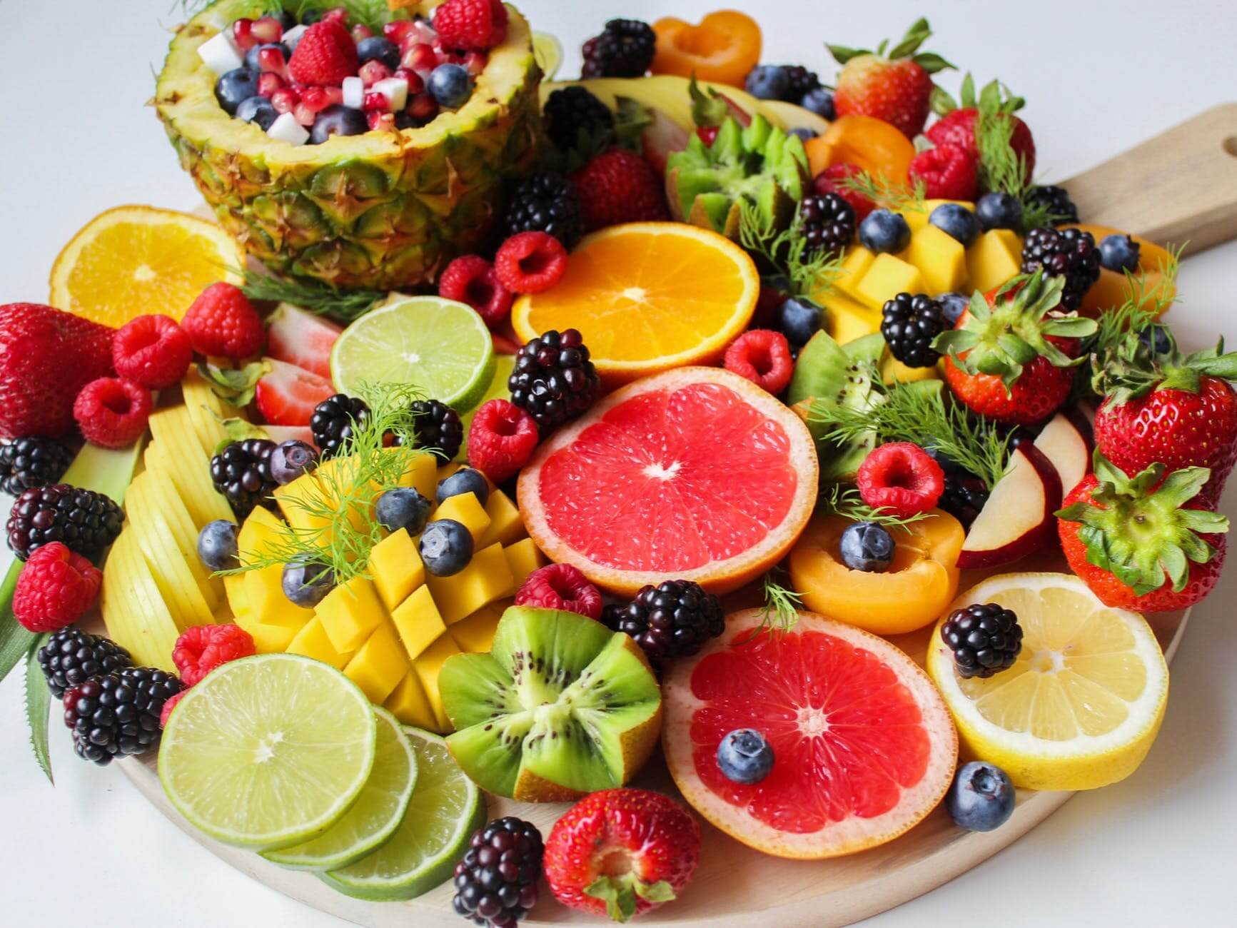 jedlé kytice z ovocia